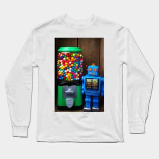 Gum Machine And Blue Robot Long Sleeve T-Shirt